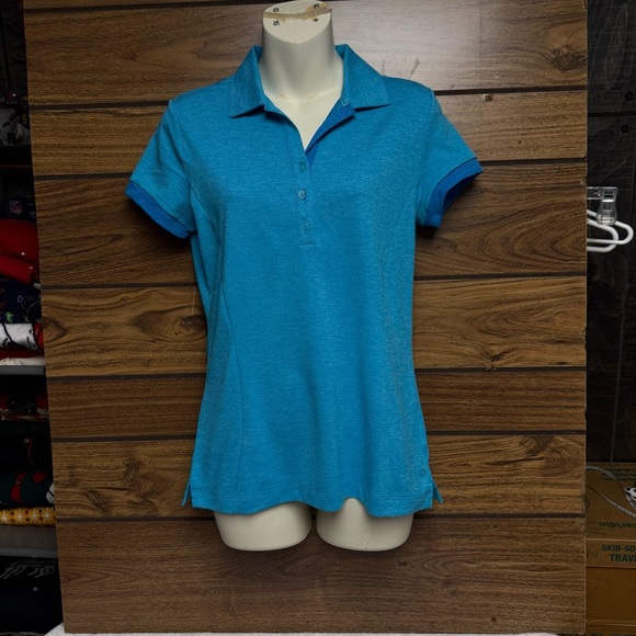 Nike Golf Tour Performance two tone Blue Polo Shirt dri fit size small - Picture 9 of 9